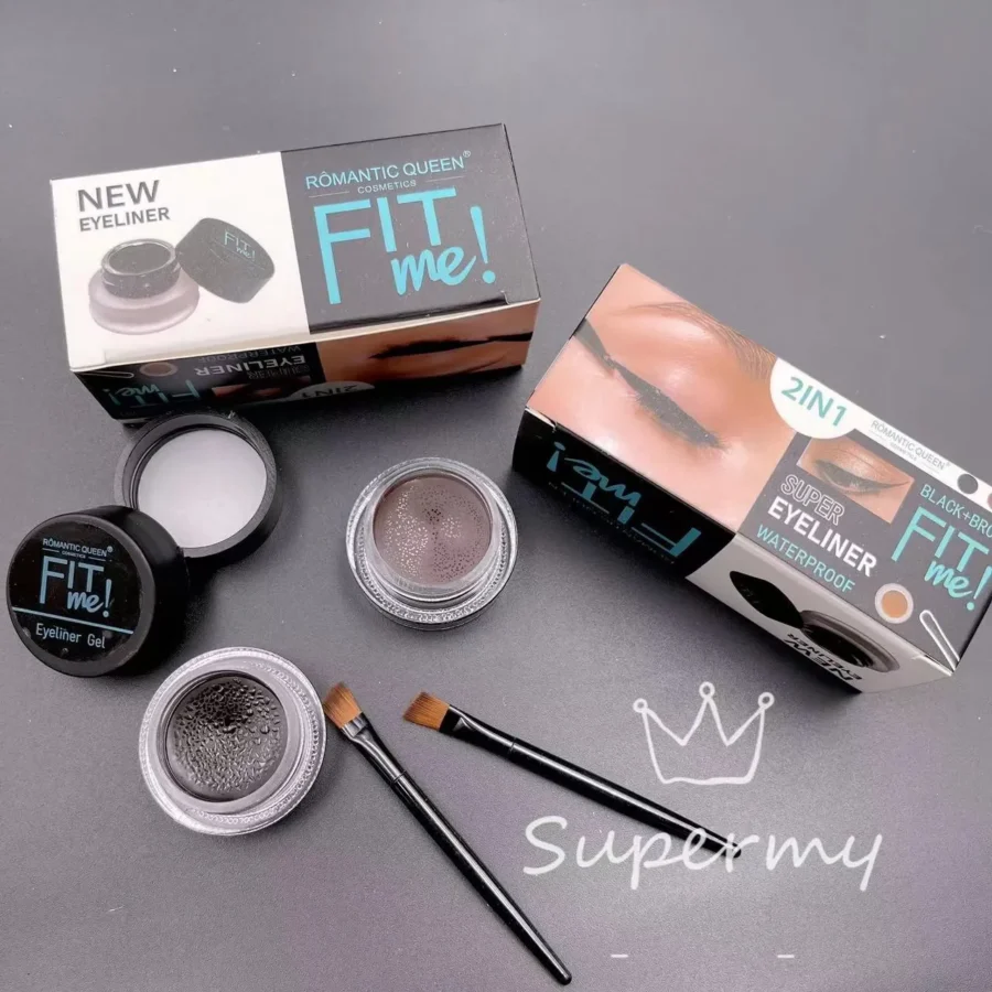 New Fit me 2color Waterproof Eyebrow Gel Eyeliner gel with 2pcs Brush set - Image 3