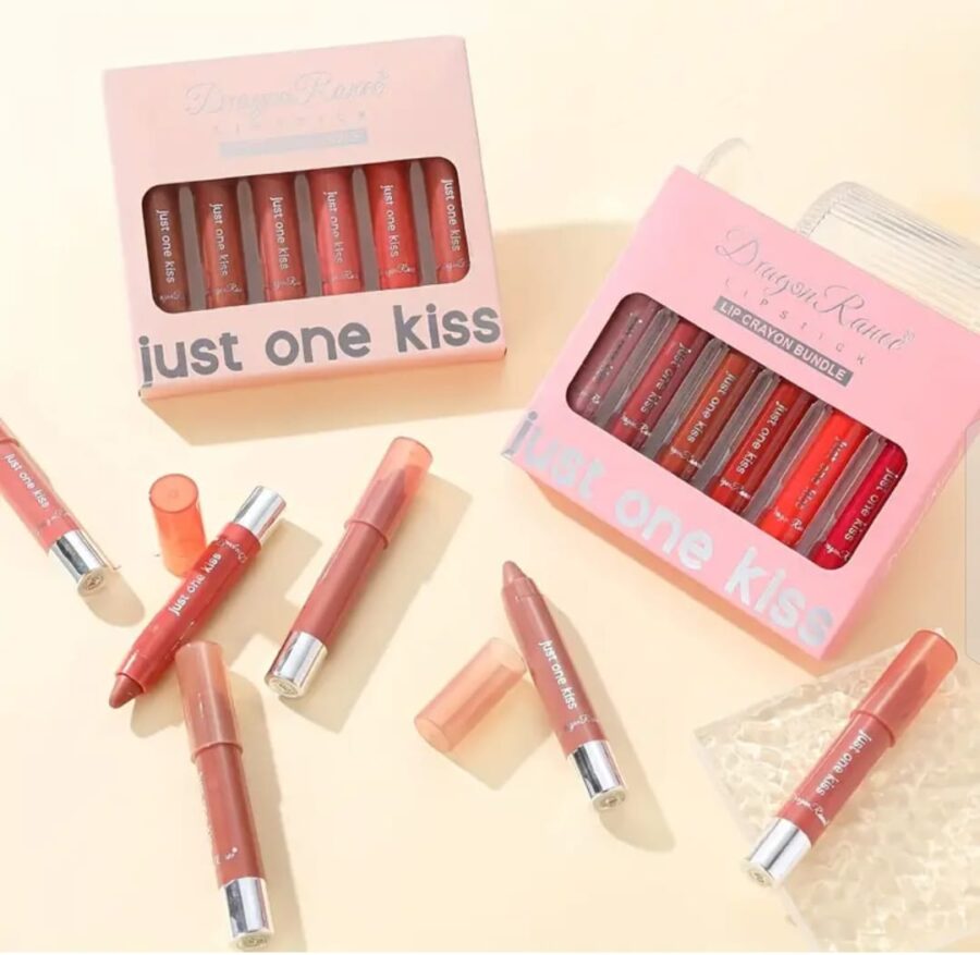 6Pcs Set Dragon Ranee Just One Kiss Lipstick Lip Crayon Bundle