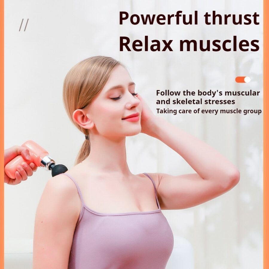 4 in 1 Compact Gun Massager | 5 Speed Levels | Portable Rechargeable Handheld Muscle Pain Reliever Device (Random color) - Image 9