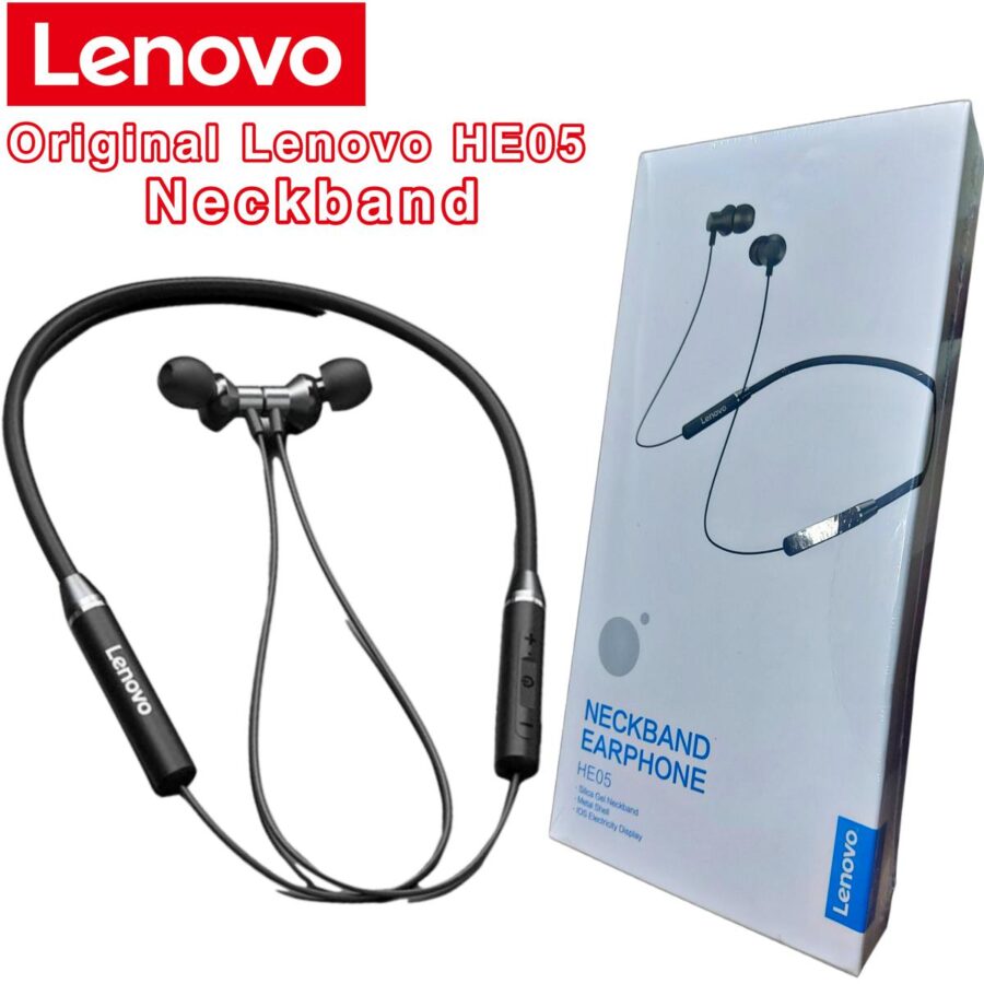 Lenovo HE05 Wireless Bluetooth 5.0 Neckband Earbuds Sports Waterproof Headset Hi-Fi Sound Bass In-Ear Earphone Magnetic