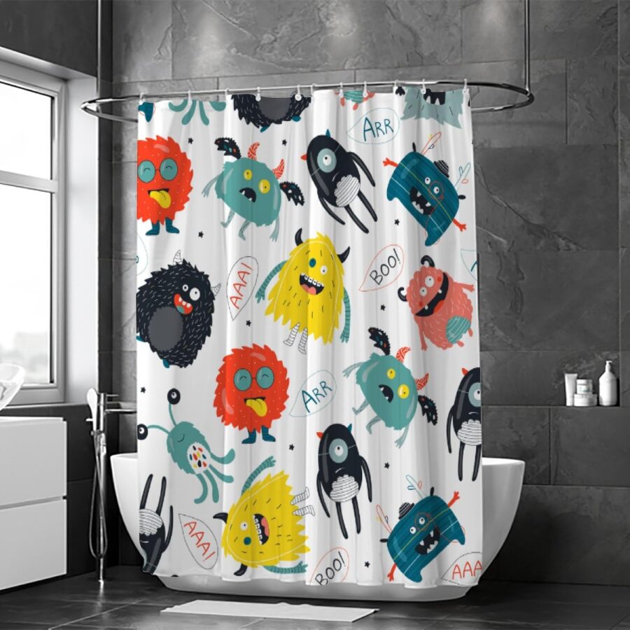 Bathroom Shower Curtain ,Modern Waterproof with 12 Hooks(random ) - Image 3