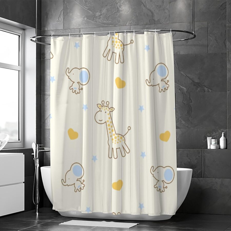 Bathroom Shower Curtain ,Modern Waterproof with 12 Hooks(random ) - Image 13