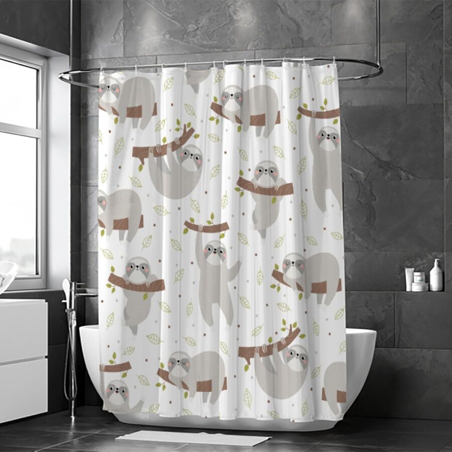 Bathroom Shower Curtain ,Modern Waterproof with 12 Hooks(random ) - Image 7