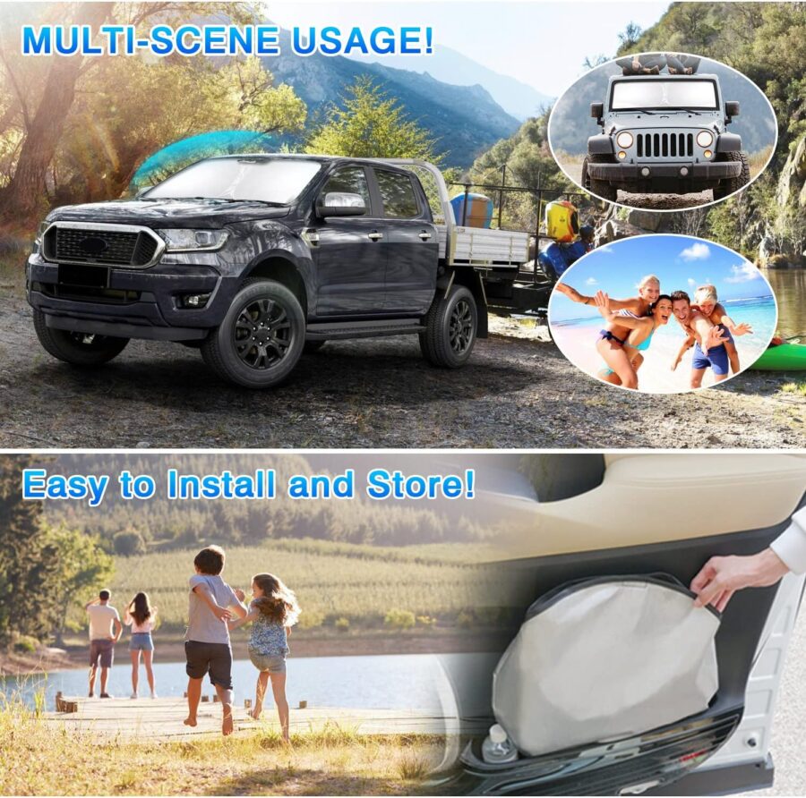 Windshield Car Sunshade, Sun Visor Protector, Foldable Front Window Sunshade Umbrella, Heat Insulation Protection - Image 7