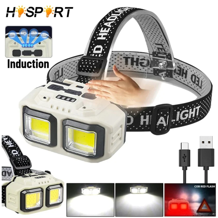 Rechargeable Bright LED Headlight | lamp & Torch USB waterproof for Camping hiking outdoor - Image 9