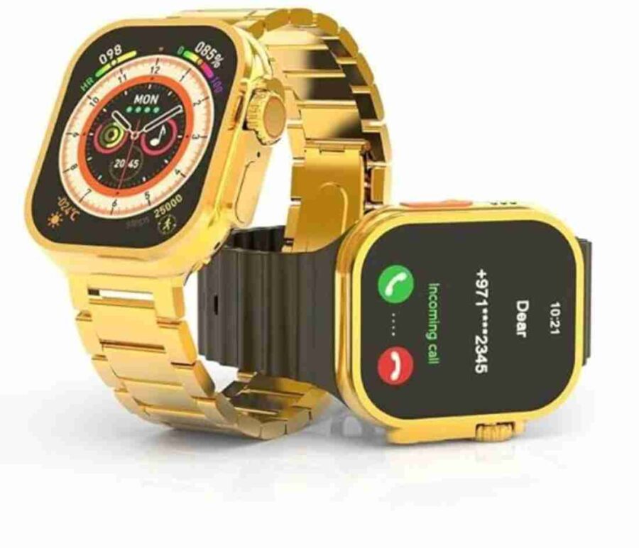 HK9 Ultra Max Golden Smartwatch With 2 Straps, Golden Edition(random color) - Image 3