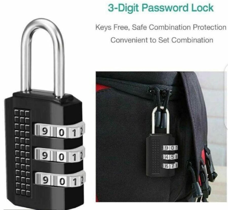 3 Digit Combination Padlock for locker Luggage suitcase Travel bag (Random color) - Image 2