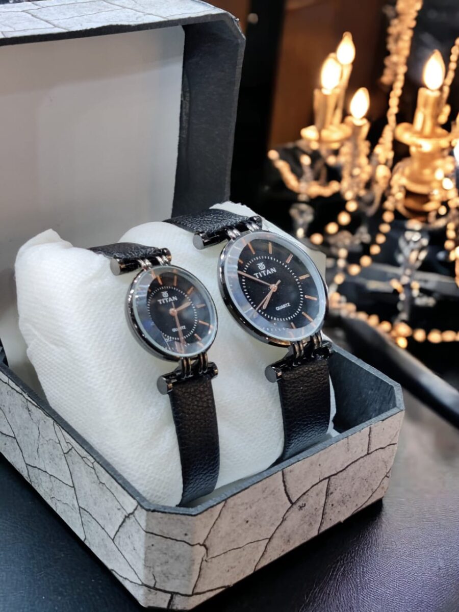 PAIR WATCHES,LEATHER STRAP - Image 2