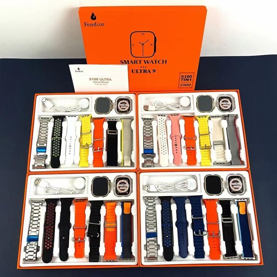 Fendior S100 Ultra 9 Smart Watch 7 in 1 - Random Color