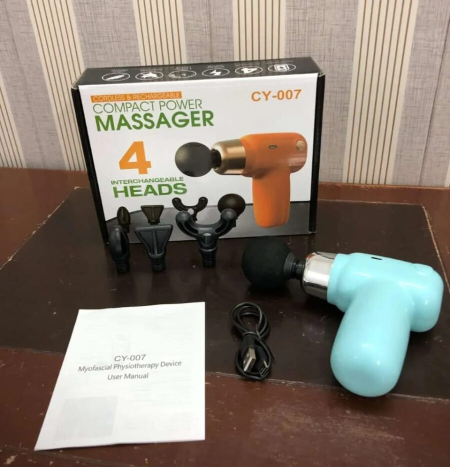 4 in 1 Compact Gun Massager | 5 Speed Levels | Portable Rechargeable Handheld Muscle Pain Reliever Device (Random color) - Image 21