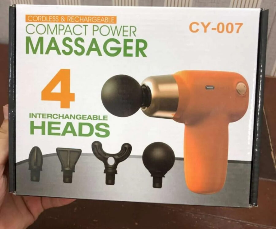 4 in 1 Compact Gun Massager | 5 Speed Levels | Portable Rechargeable Handheld Muscle Pain Reliever Device (Random color) - Image 23