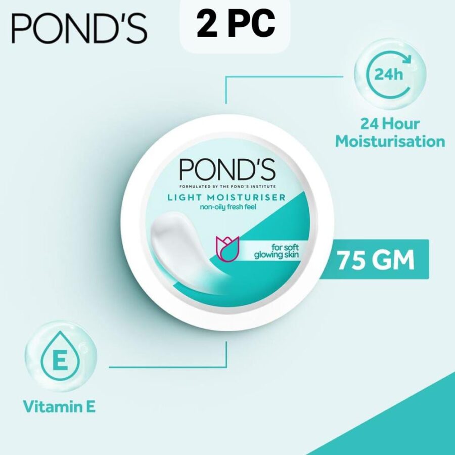 pack of 2 Ponds Light Moisturizer Soft Glowing Skin Cream (75 gm)