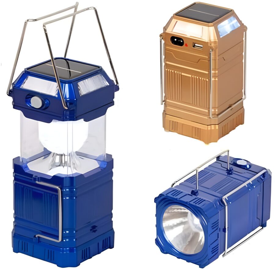 GSH-9009A Solar Energy Camping Lantern with colored box | Solar LED Camping Lantern Lights (Random color)