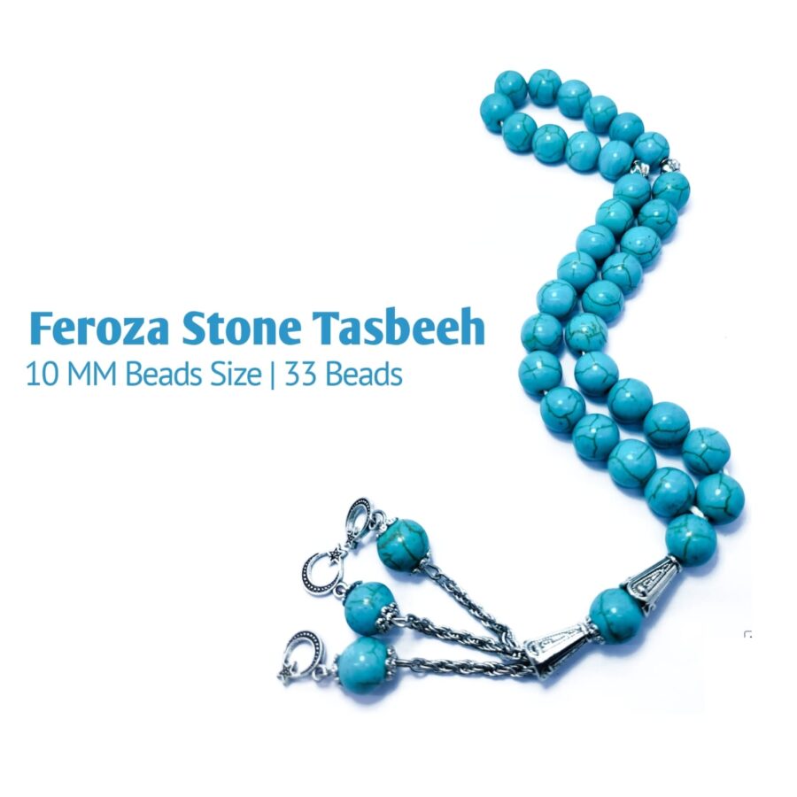 Feroza Stone Tasbeeh (Original) | 33 Beads | 10 MM Size | Religious Islamic Tasbih Gift - Image 3