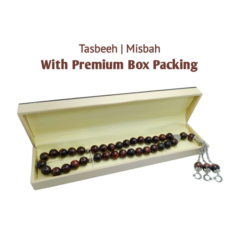 Red Tiger Eye Stone Tasbeeh (Original) | 33 Beads | 10 MM Size | Religious Islamic Tasbih Gift - Image 3