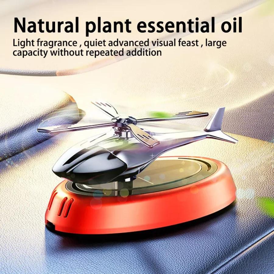 Solar Car Air Freshener | Solar Energy Rotating Helicopter Aroma Diffuser for Car (Random color) - Image 5