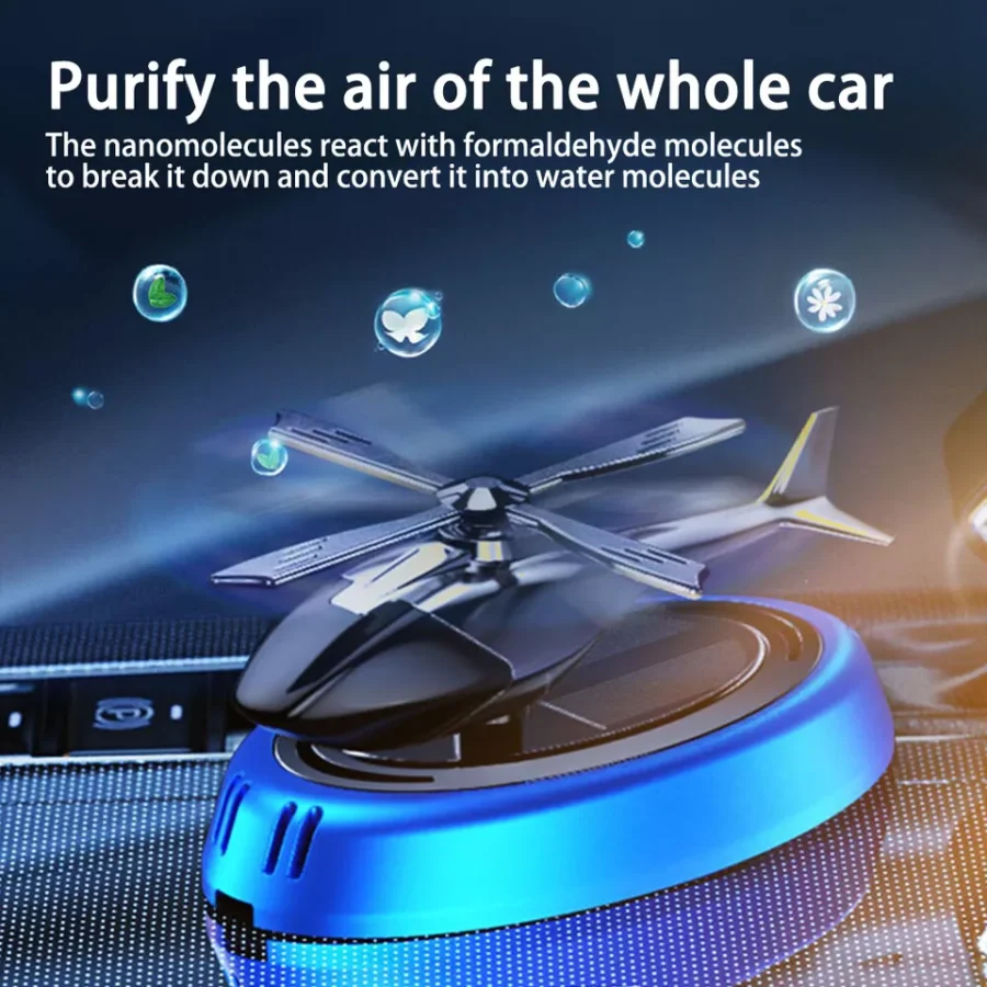 Solar Car Air Freshener | Solar Energy Rotating Helicopter Aroma Diffuser for Car (Random color) - Image 8