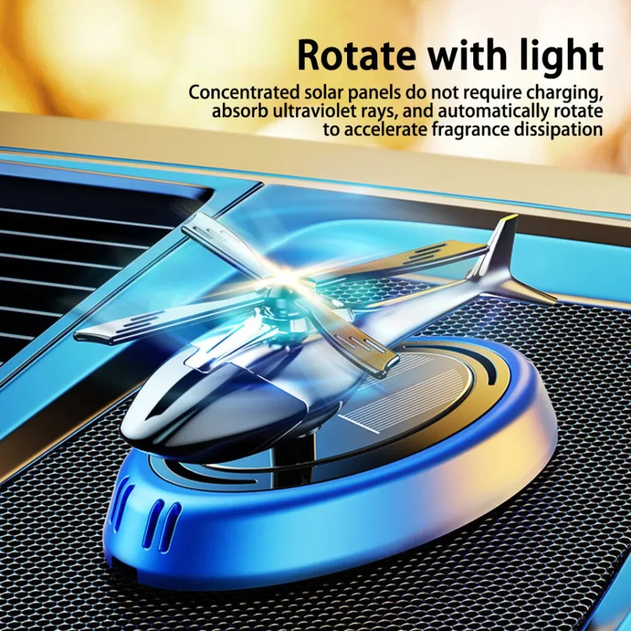 Solar Car Air Freshener | Solar Energy Rotating Helicopter Aroma Diffuser for Car (Random color) - Image 9