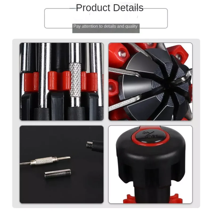 8 in 1 Screwdriver Multifunctional Repair Tools with torch - Image 7