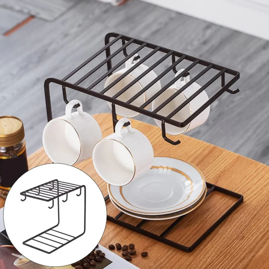 6 Hooks Iron Coffee Rack Organizer - Image 9