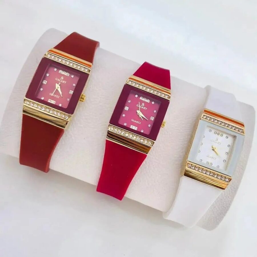 NEW STYLE LADIES RUBBER STRAP WATCH (random color) (without box ) - Image 2