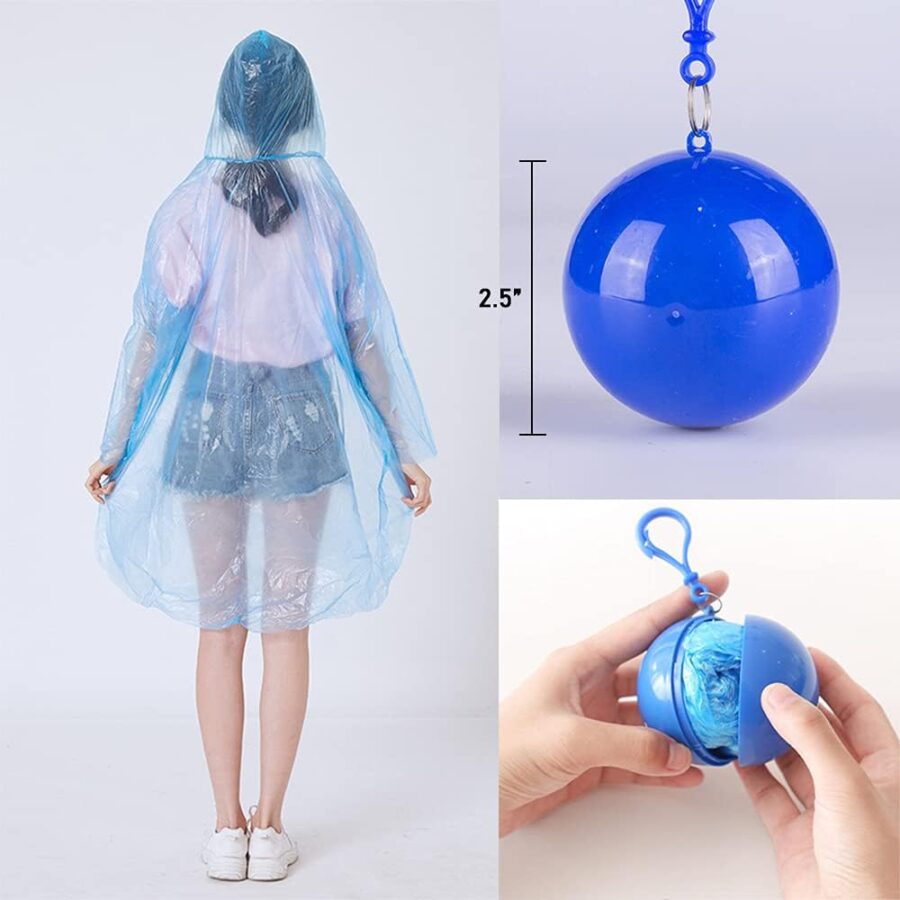 Portable Raincoat Ball Disposable Raincoats Waterproof Transparent Rain Cover Emergency Coat (random color) - Image 3