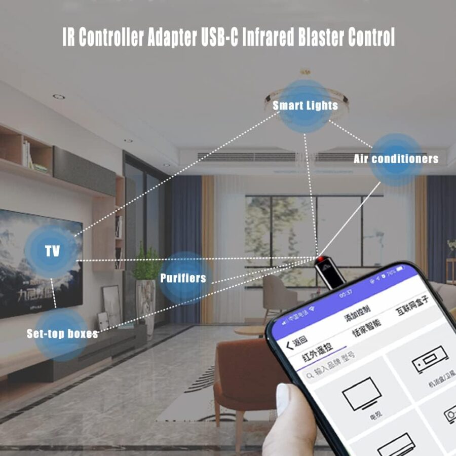 Universal Smart remote control connector IR Controller Adapter USB-C Infrared Blaster Control for Android Phone