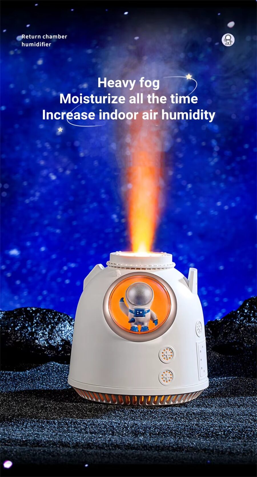 Astronaut Air Humidifier 260ml Electric Ultrasonic Aroma Miniature Air Humidifier Night Light for Office Living Room Indoor - Image 8