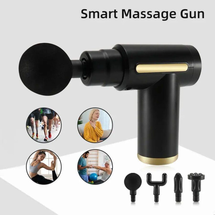 Massage Gun Deep Tissue, Handheld Muscle Massager with 4 Massage Heads, Super Quiet Massage Gun for Muscle Pain Relief Relax Recovery