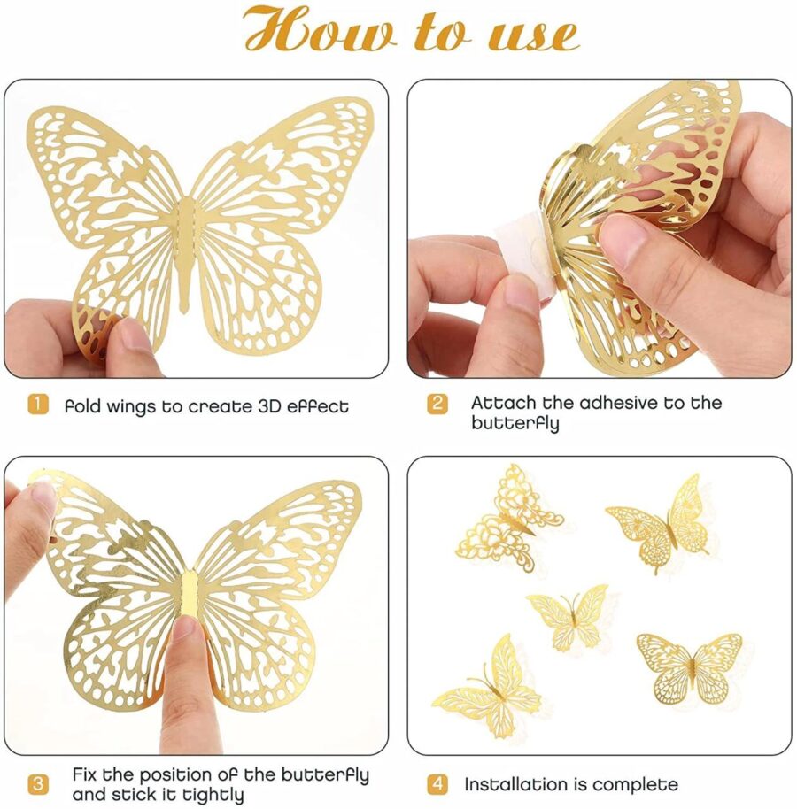 3D Wall Stickers Hollow Butterfly for Kids Rooms Home Wall Decor DIY Fridge stickers Room Decoration - Image 5