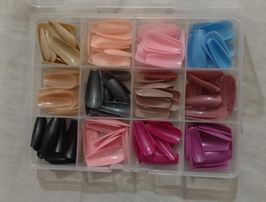 144 PCs nails box colorful and Shiny nails box (Random Color) - Image 5