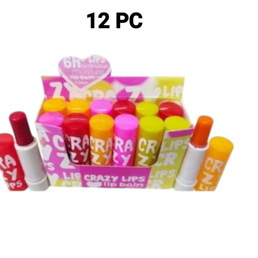 12 PC Crazy Lips Lip Balm ( Multicolour ) - Image 2