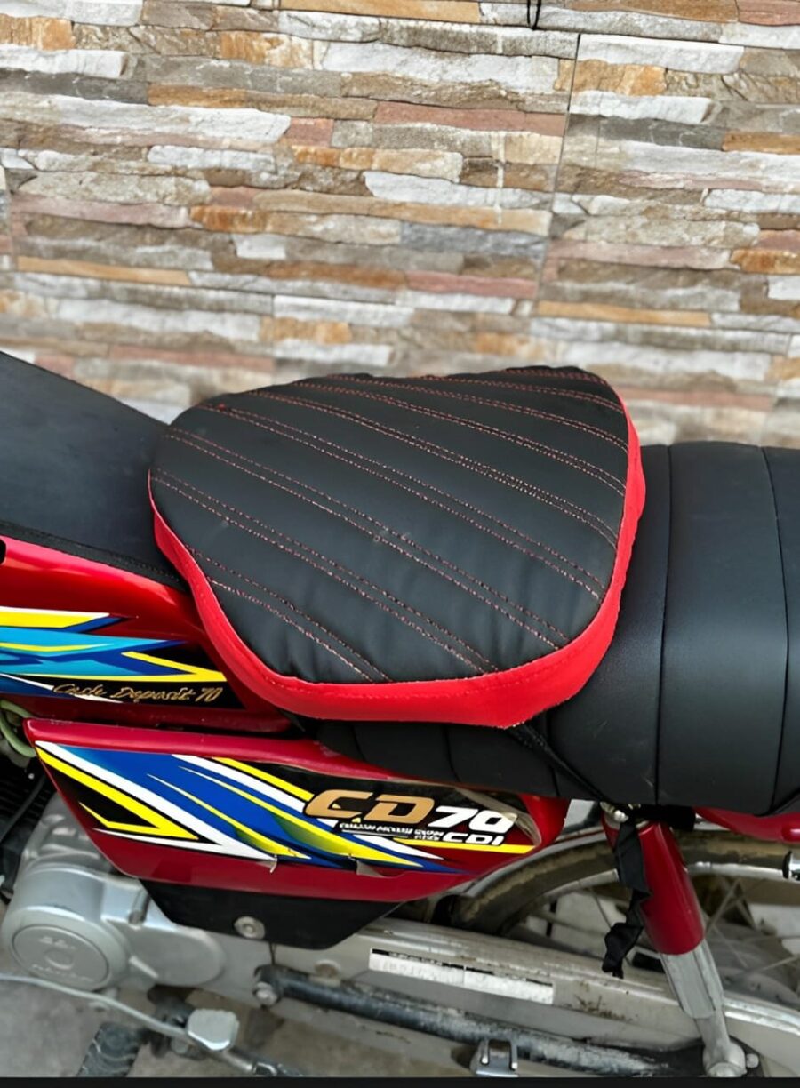 Double Stitch Water Proof Bike Seat Cushion /Motorcycle Seat Cover / Motor Bike Long Route Cushion Long Travel Seat Comfortable (Molty Foam 1inch)