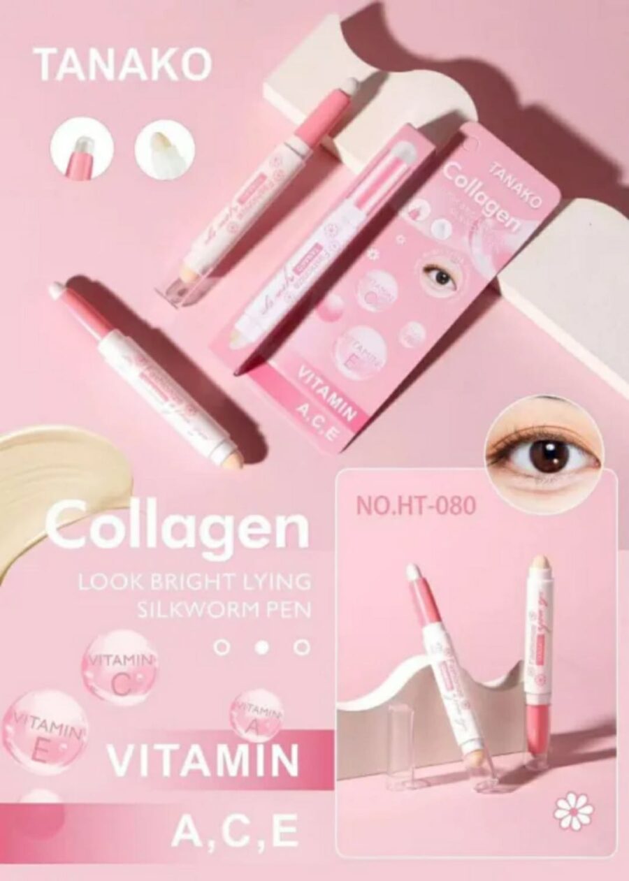 Tanako Collagen Bright Vitamin-E Highlighter Silkworm Pen - Image 3