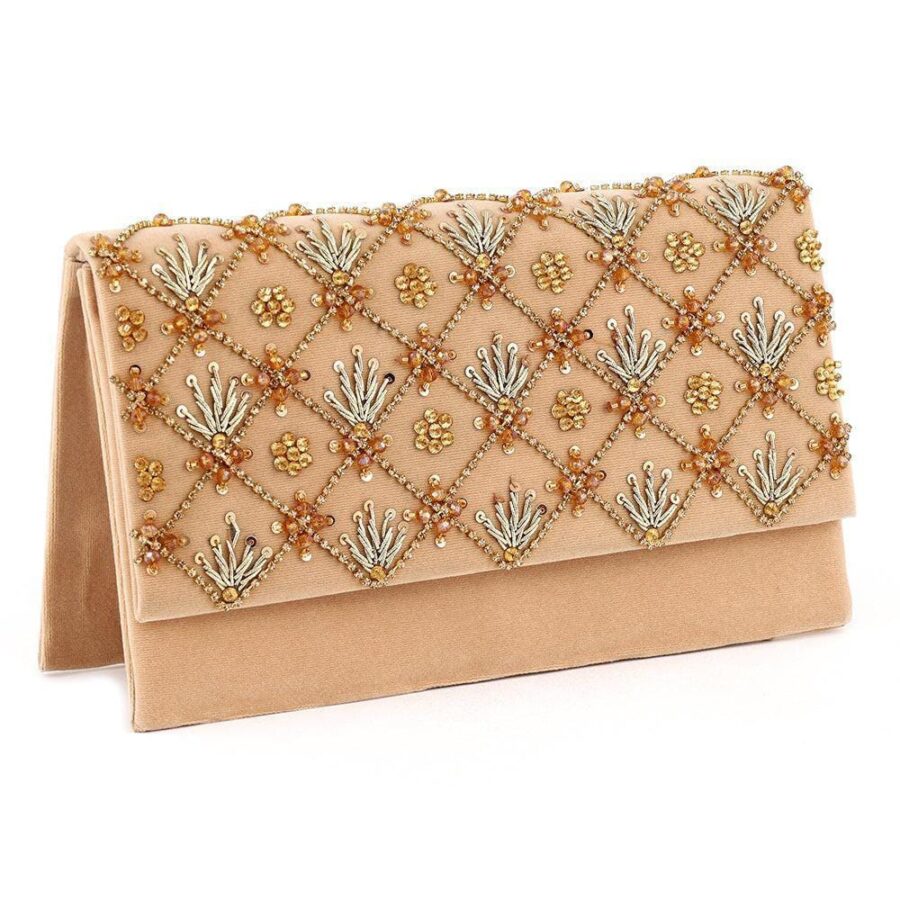 Women's Velvet Embroidered Fancy Hand Clutch for women's - Image 2