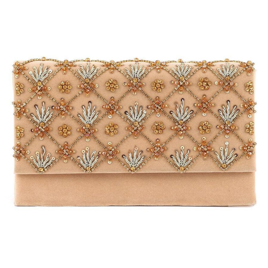 Women's Velvet Embroidered Fancy Hand Clutch for women's - Image 3