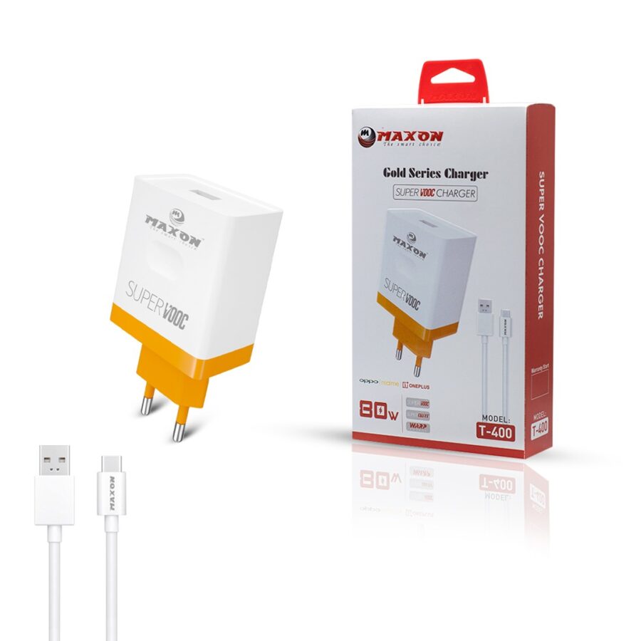 Maxon T-400 Super VOOC Charger 80w Output,Super VOOC Charger,Best For OPPO,ONEPLUS,REALME