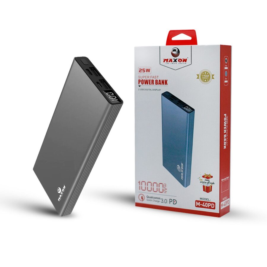 MAXON M-40 PD 10000 mah Super Fast Power Bank (random color)