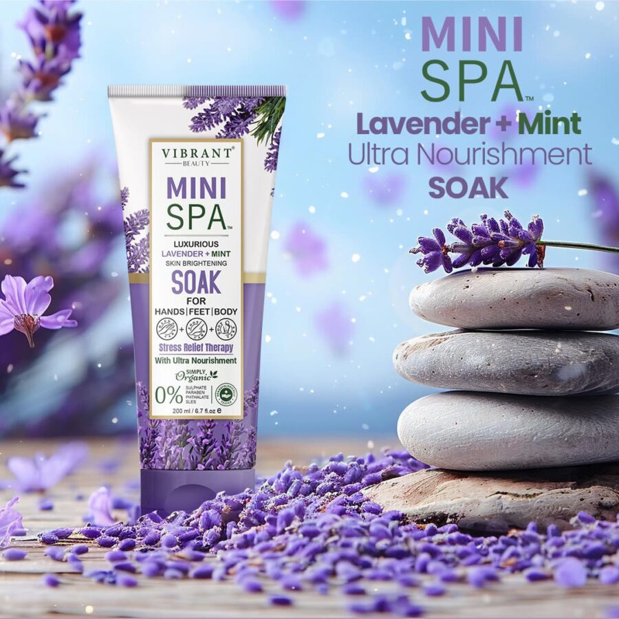 Vibrant Beauty Luxurious Mini Spa Lavender + Mint Skin Brightening Soak With Ultra Nourishment (200ml) - Image 4