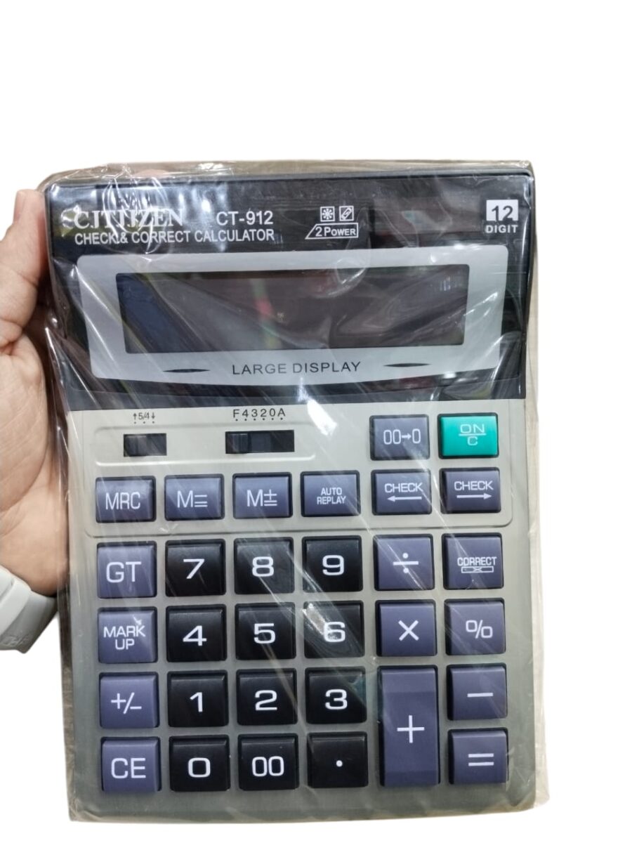 China Citizen Basic Calculator 12 Digits CT-912 | Best Quality Calculator | Calculator For Basic Calculation | Citizen Calculator | Check & Correct Calculator - Image 2