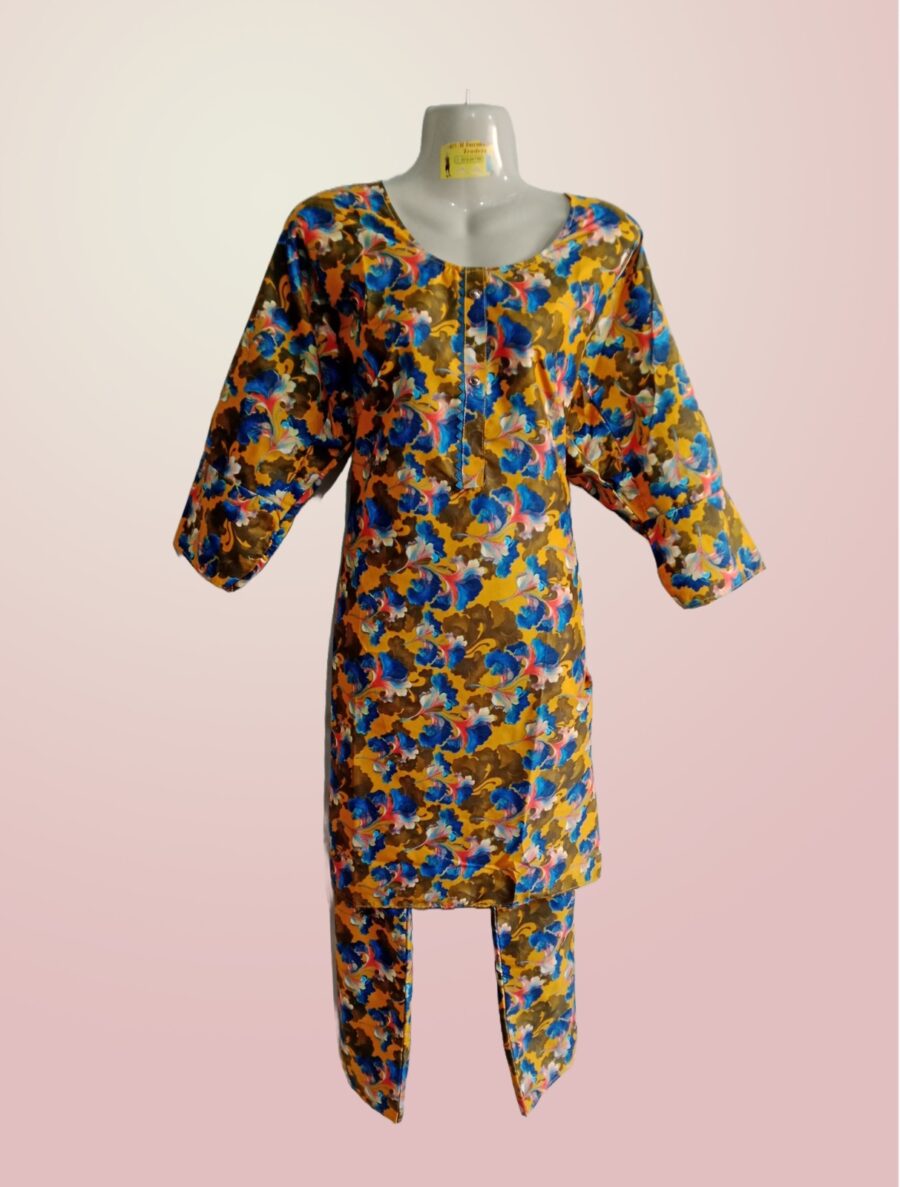 Women's Floral Printed Two-Piece Stitched Suit – Kurta and Pajama Set | Comfortable & Stylish Casual Wear