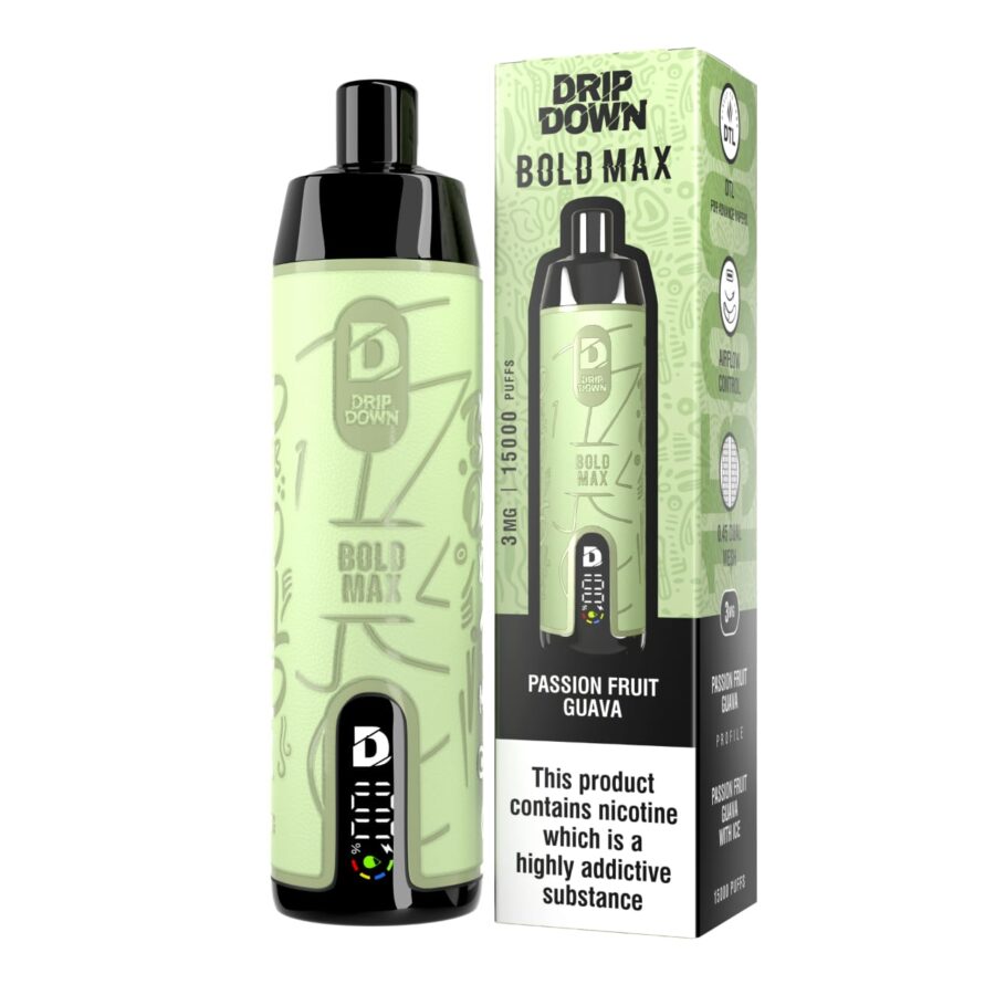 Drip Down Bold Max Original Disposable Vape 15000 Puffs 3mg | Rechargeable | Premium Display With Sleek Design - Image 5